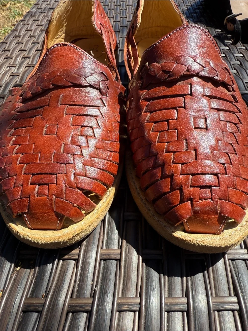 Woven Leather Slip-On Espadrilles in Rich Brown
